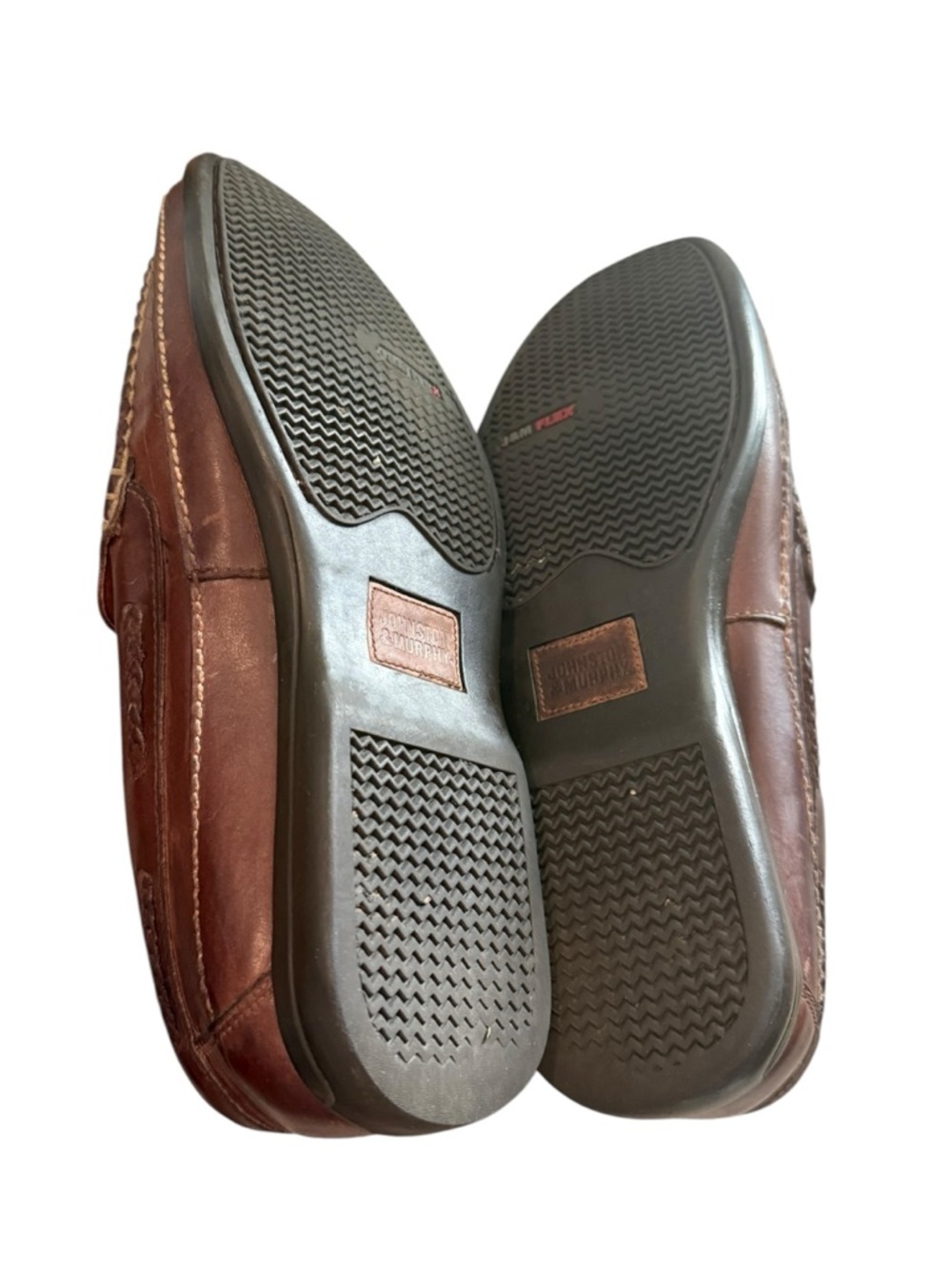 Johnston & Murphy Woven Leather Loafers Brown J&M Flex Slip On Comfort 10 1/2 - Picture 10 of 11